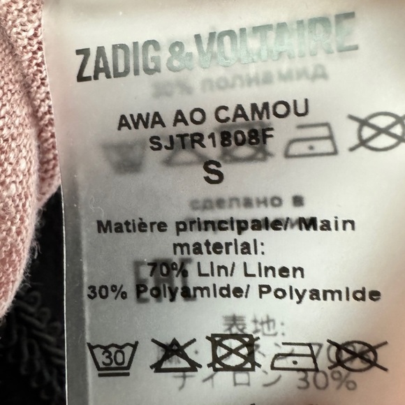 Zadig & Voltaire Awa Camo T-Shirt Pink - Picture 7 of 8